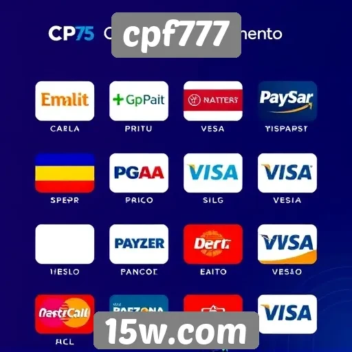 Opções de pagamento disponíveis no cpf777